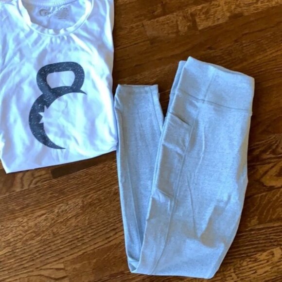 NWOT Kyodan Light heather grey leggings - Picture 3 of 4